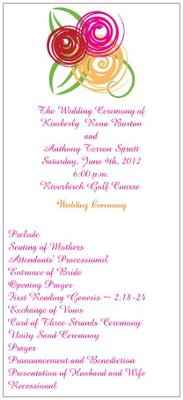 Please Critique My Wedding Programs ....