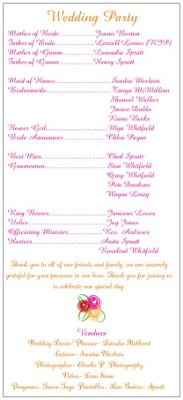 Please Critique My Wedding Programs ....