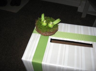 Our DIY woodland themed escort cards, card box, and wedding tree