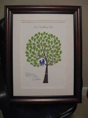 Our DIY woodland themed escort cards, card box, and wedding tree