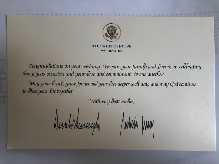 We received a card from the White House 1