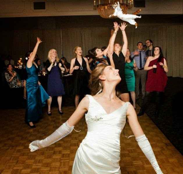 I wasn't going to do a bouquet toss, but...