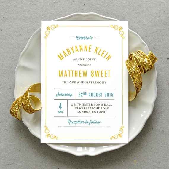 ISO Modern wedding Invite with no flowers or cursive