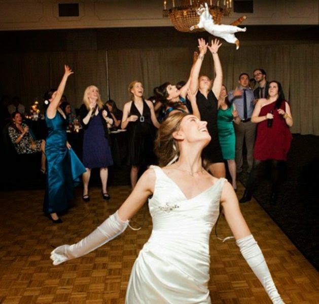 I wasn't going to do a bouquet toss, but...