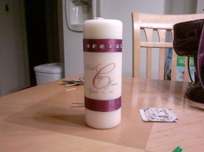DIY Unity candle-started to add bling...not sure I liike it--PICS