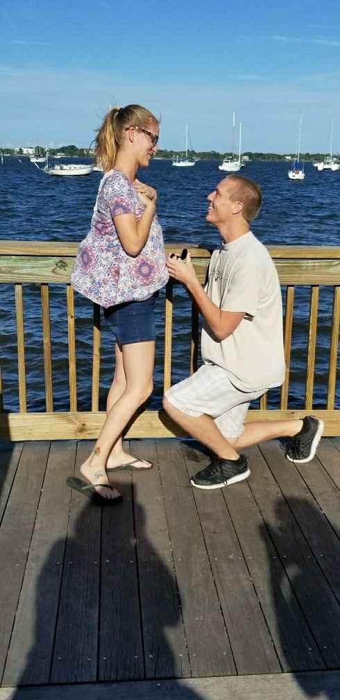 Post a photo of your fiance proposing!