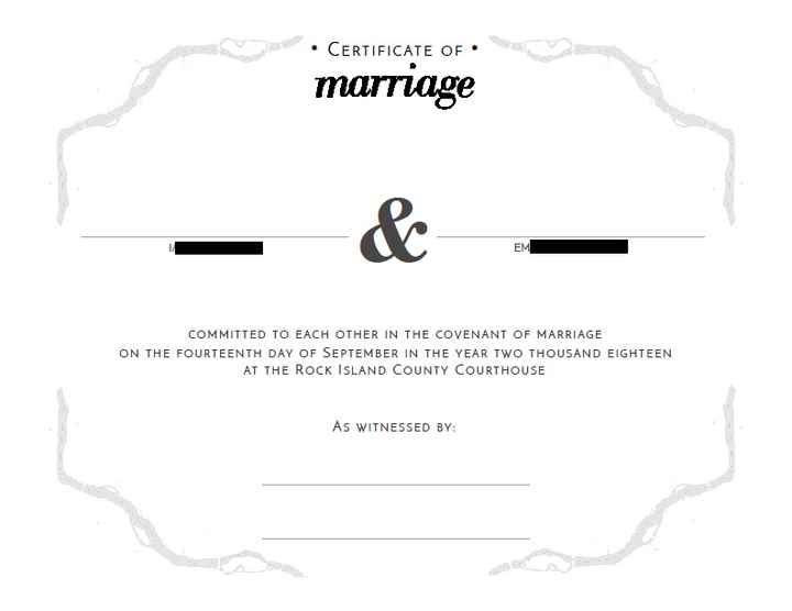 marriage certificate