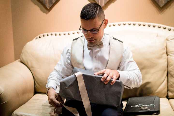 Opening his Wedding Gift
