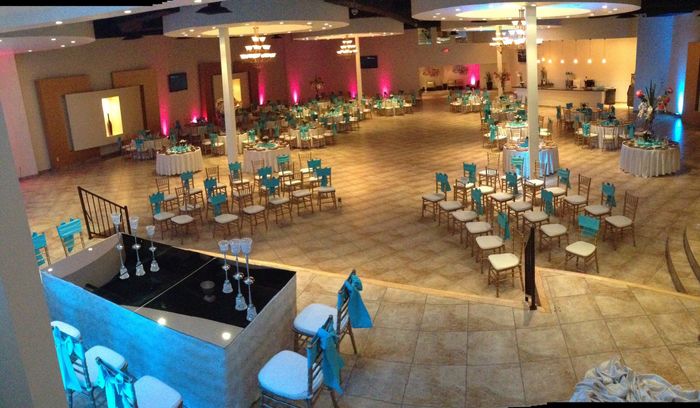 Matching venues and dresses!
