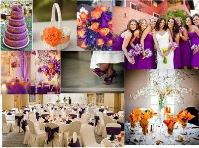 eggplant purple and orange... but what shade. | Weddings, Style and ...