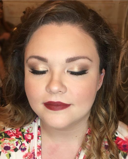 First makeup trial vs. actual wedding day look 3