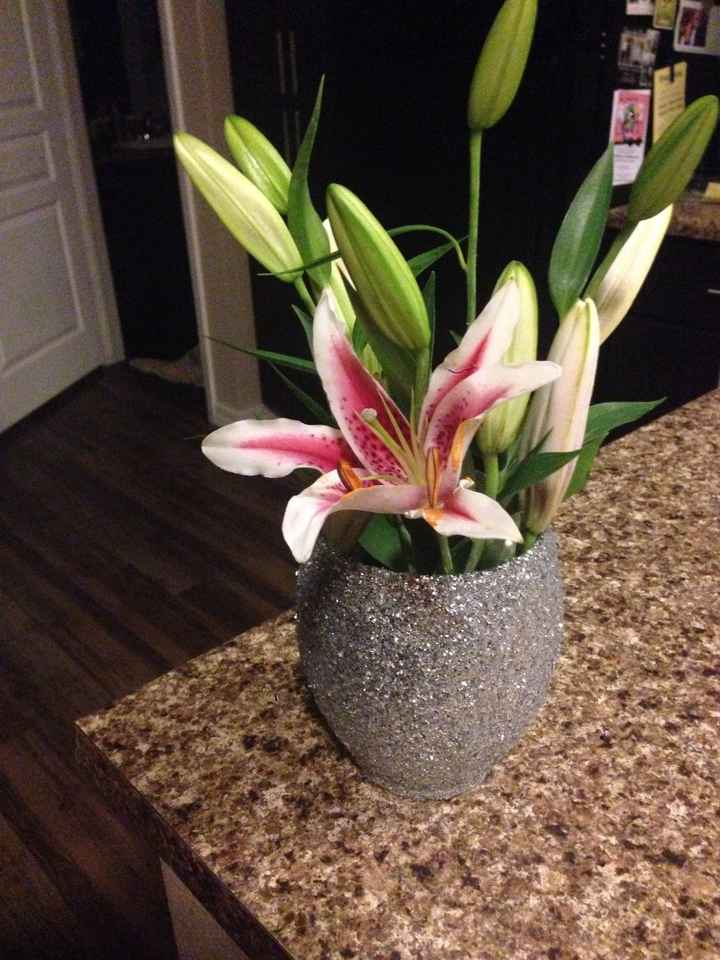 *update in comments* Working on my DIY trial centerpieces