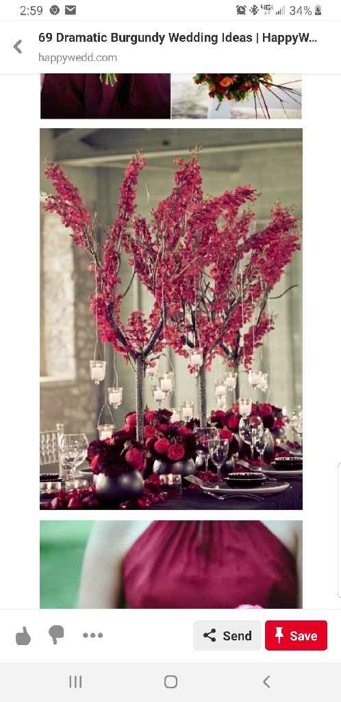 Burgundy tablecloths and bridesmaid dresses? - 1