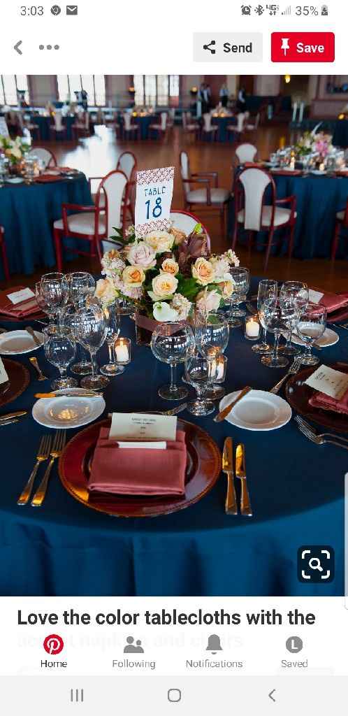 Burgundy tablecloths and bridesmaid dresses? - 1