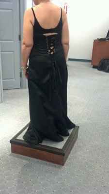 Advice please: Alfred Angelo Bridesmaid Gowns have a low-back cut and...