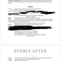 Day of Schedule/timeline - 2