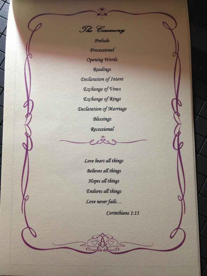 Done with our wedding program *pics*