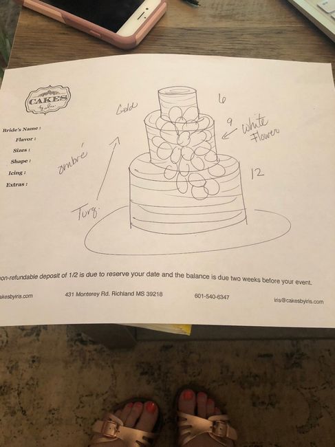 scetch of wedding cake design