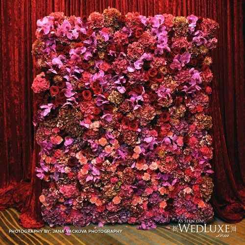 silk floral backdrop wall
