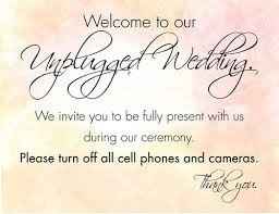 Unplugged wedding???