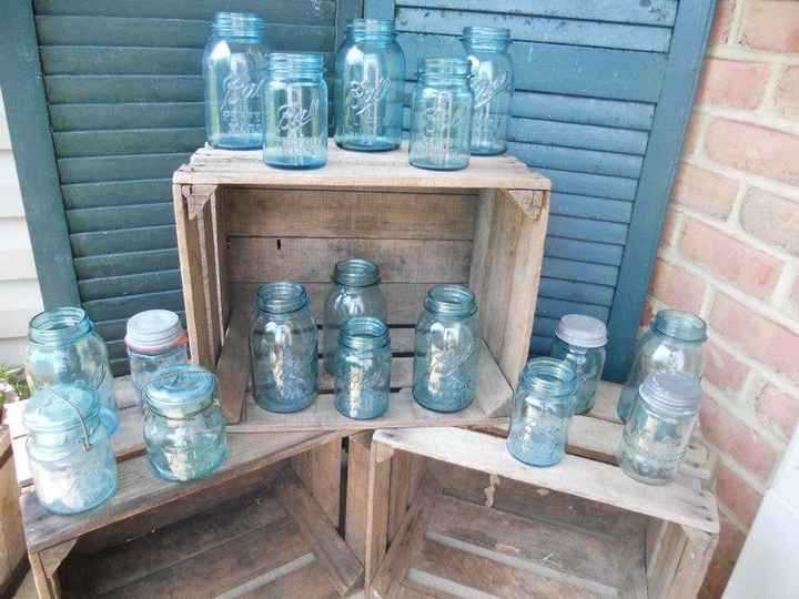 In love with blue mason jars . . . oh and my FH :) *Pics