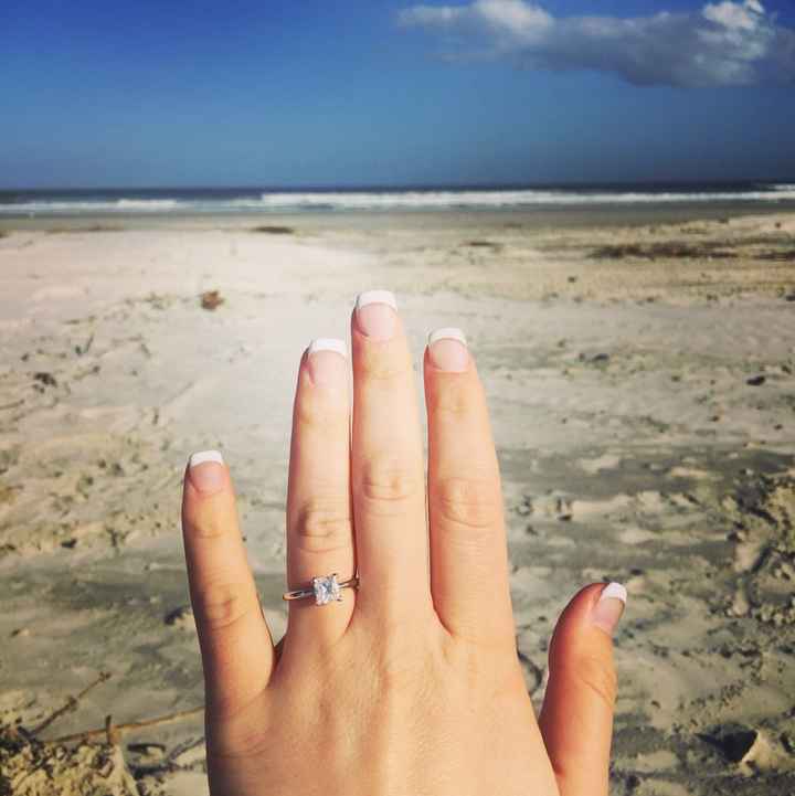 Show me your solitaire engagement rings with plain metal wedding bands.