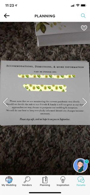 Covid details added to wedding invite 5