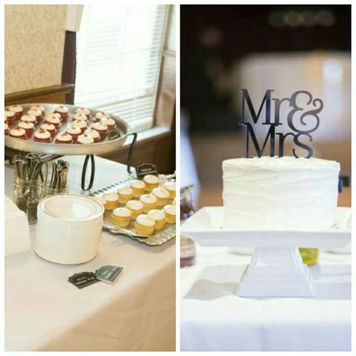 Small wedding cake plus cupcakes?