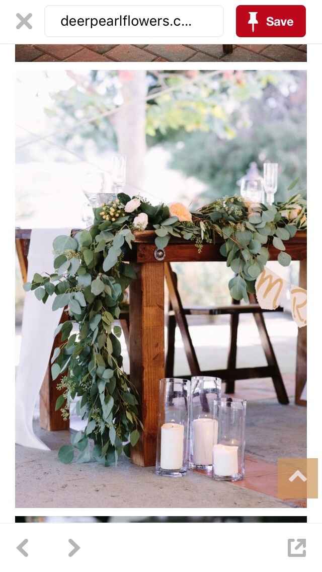 Table with eucalyptus 