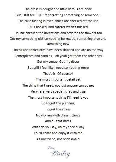 No Bridesmaids/Is This Tacky??