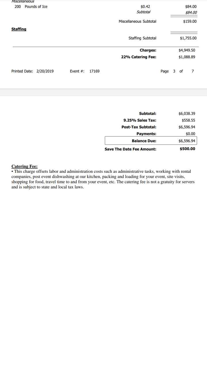 Help with Catering Fees 2