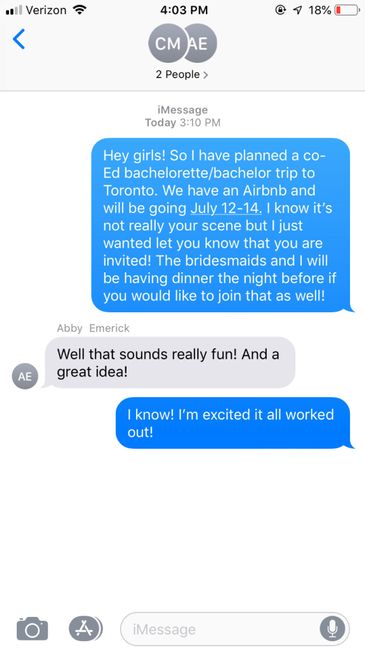 Not inviting older sisters to bachelorette 1