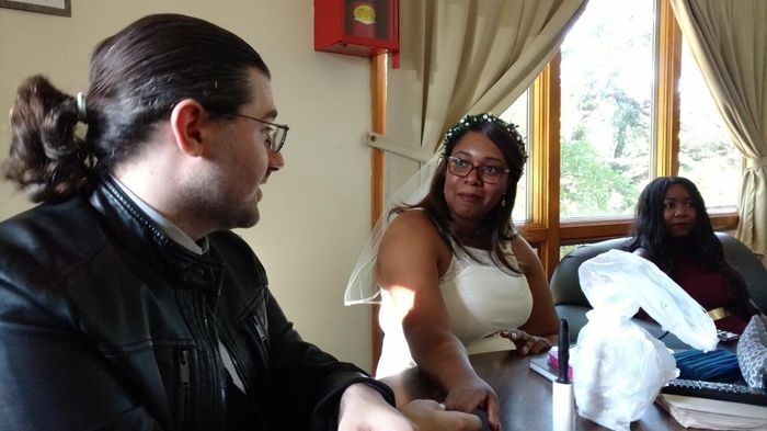 Waiting for our cue to walk to our ceremony venue