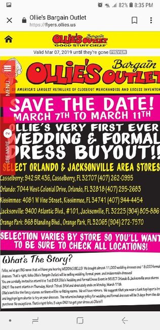Ollie's Bargain Outlet huge Wedding Dress Sale! 1