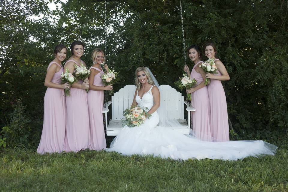 The bride and bridesmaids
