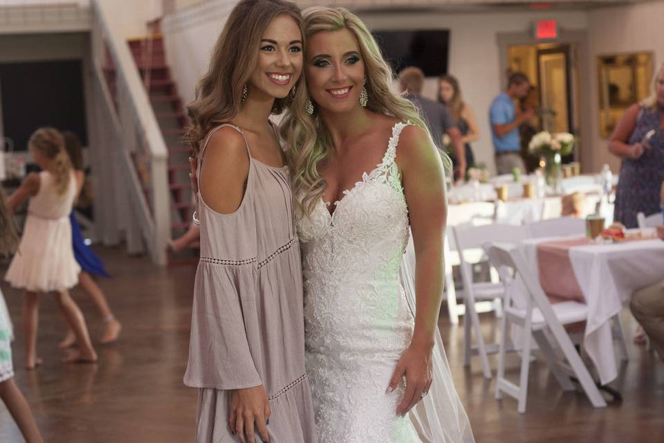 Posing with the bride