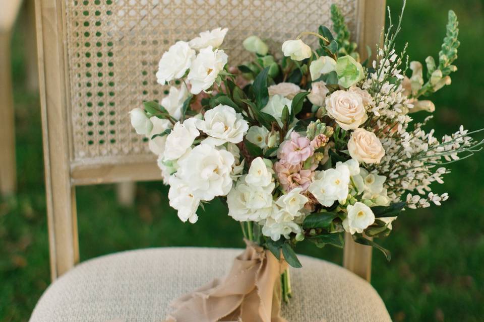 Bouquet on chair