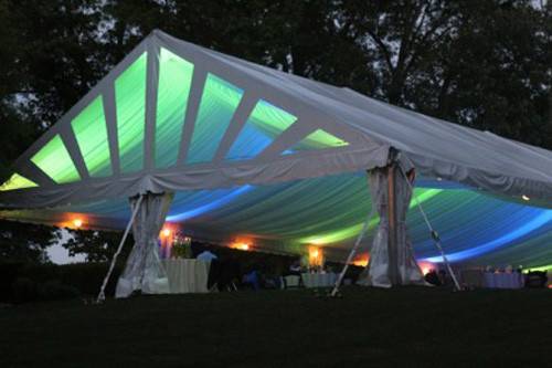 An outdoor wedding tent