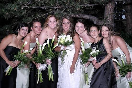 The bride with her bridesmaids