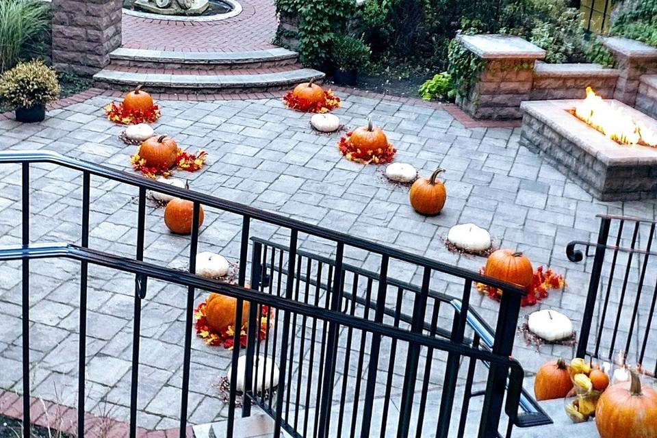 Fall ceremony in the courtyard