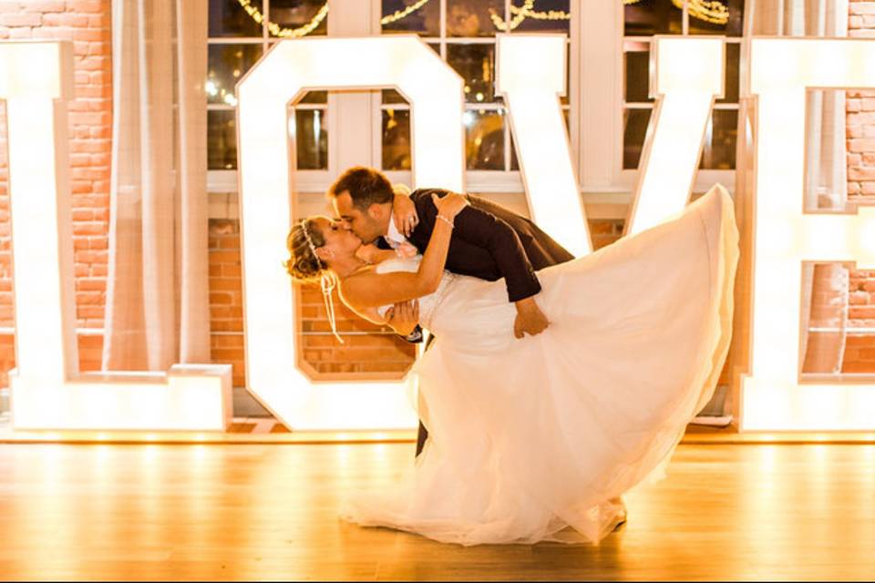 The bride and groom