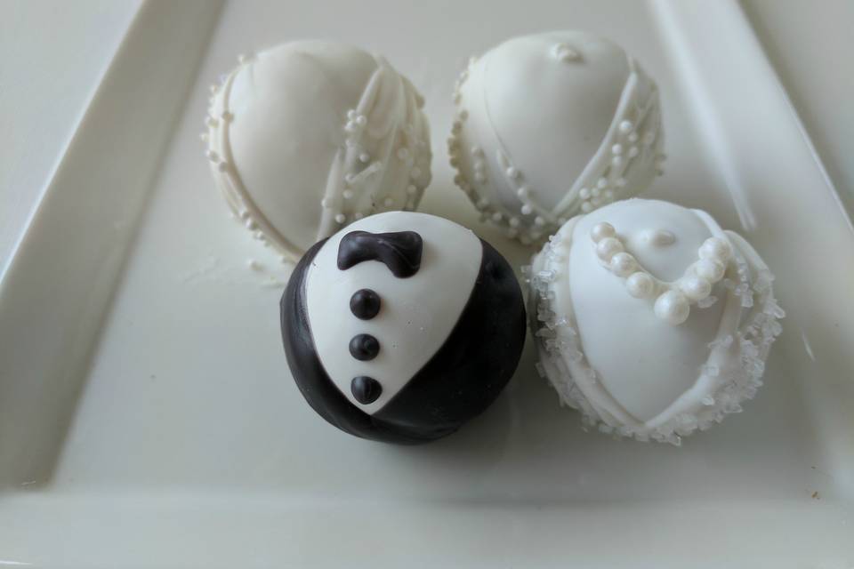 Bride and Groom Cake Truffles