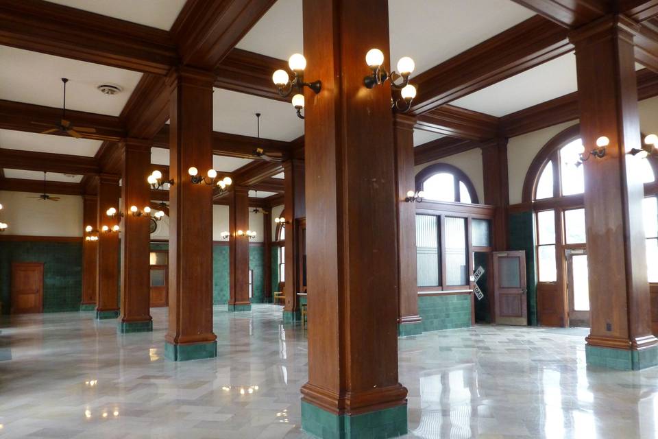 The Grand Lobby of the Railroad and Heritage Museum has been beautifully restored to its classic elegance.