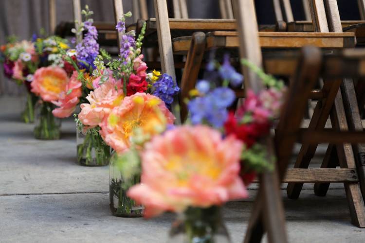 Peony Aisle Arrangements