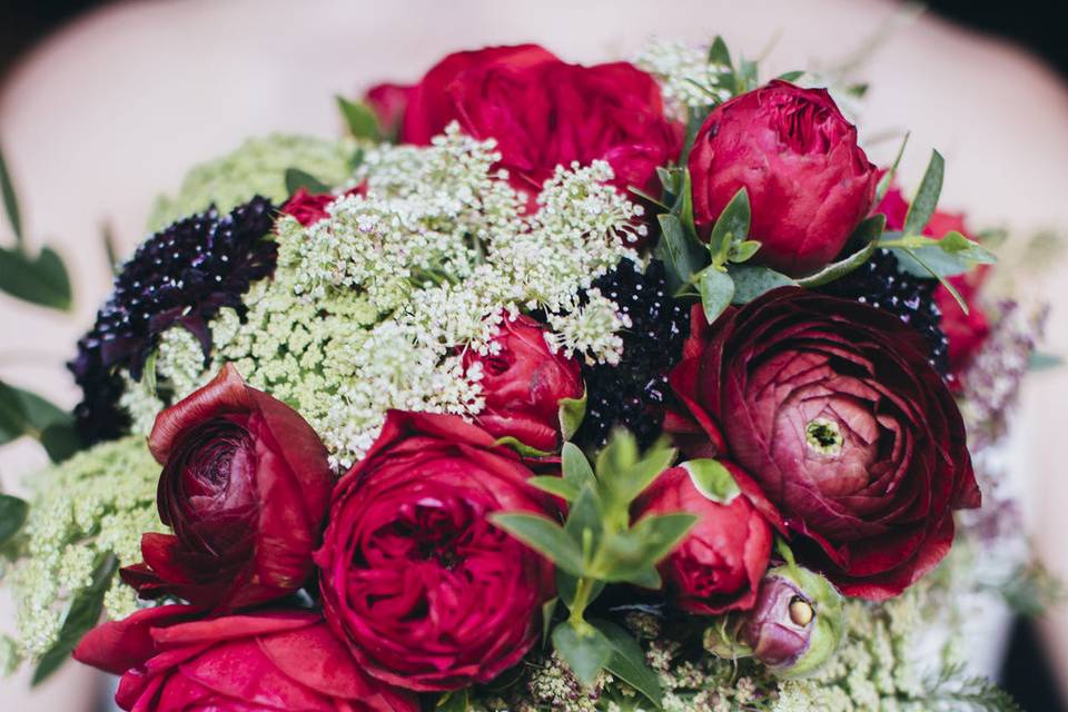 Red Bridesmaid Bouquet