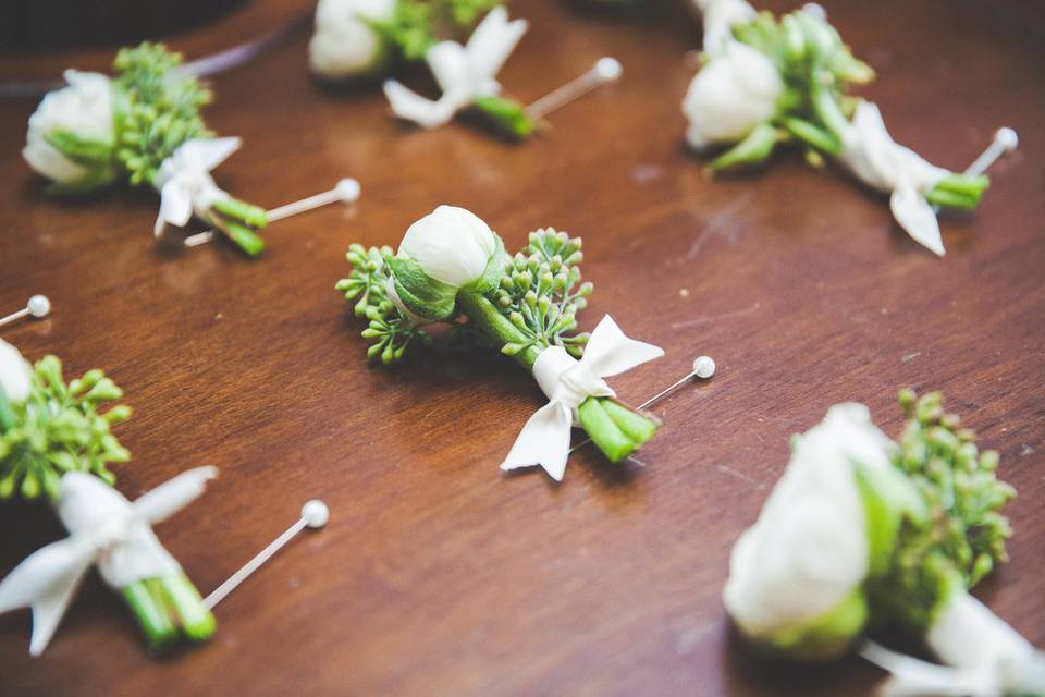 White Ranunculus Boutonnieres