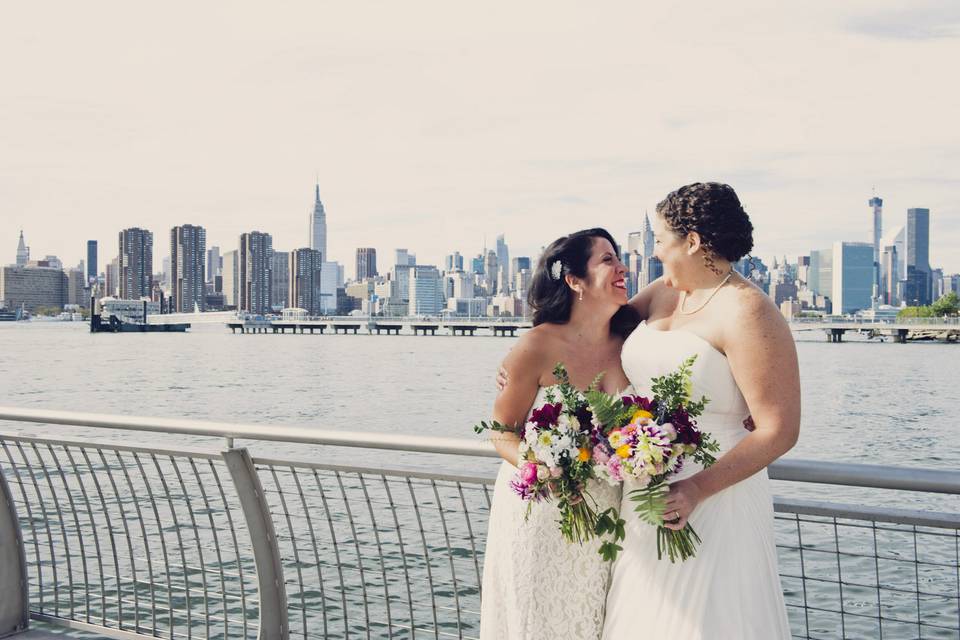 Two Brides, Two Bouquets