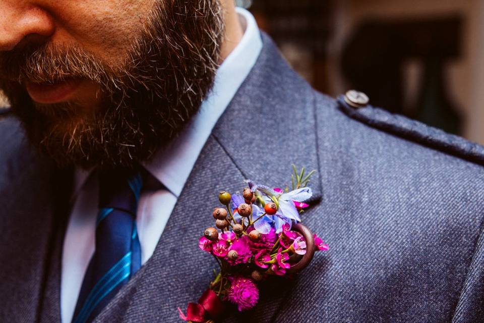 Gemstone Inspired Boutonniere