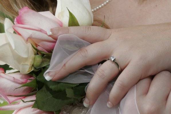 Bride-to-be showing off her beautiful ring.