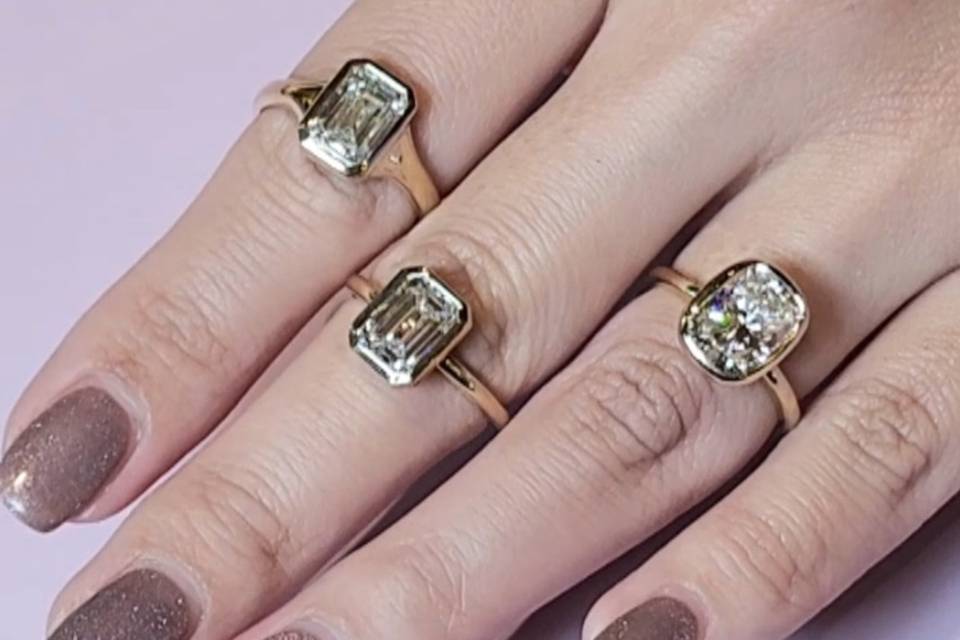 Bezel set rings